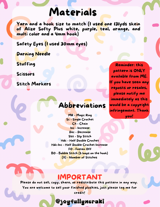 Baubo the Jester Clown Bat PDF Pattern