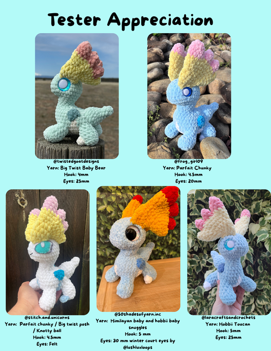 Snow Dino PDF Pattern