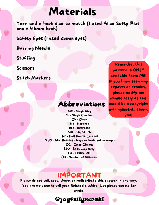 Berrybelle the Baby Cow PDF Pattern