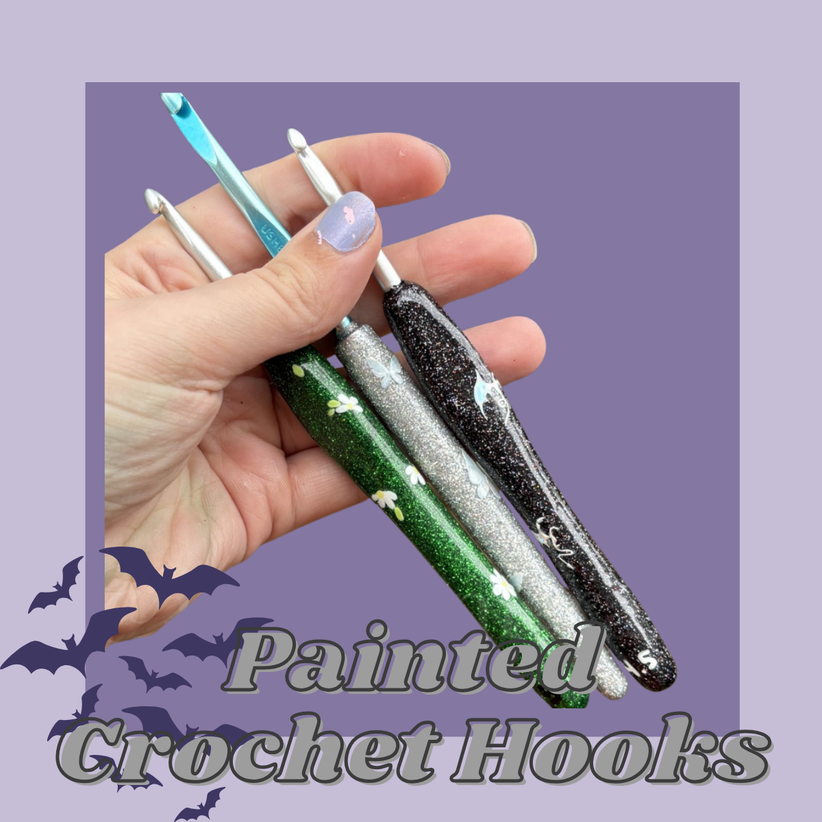 Hand-Painted Resin Crochet Hooks