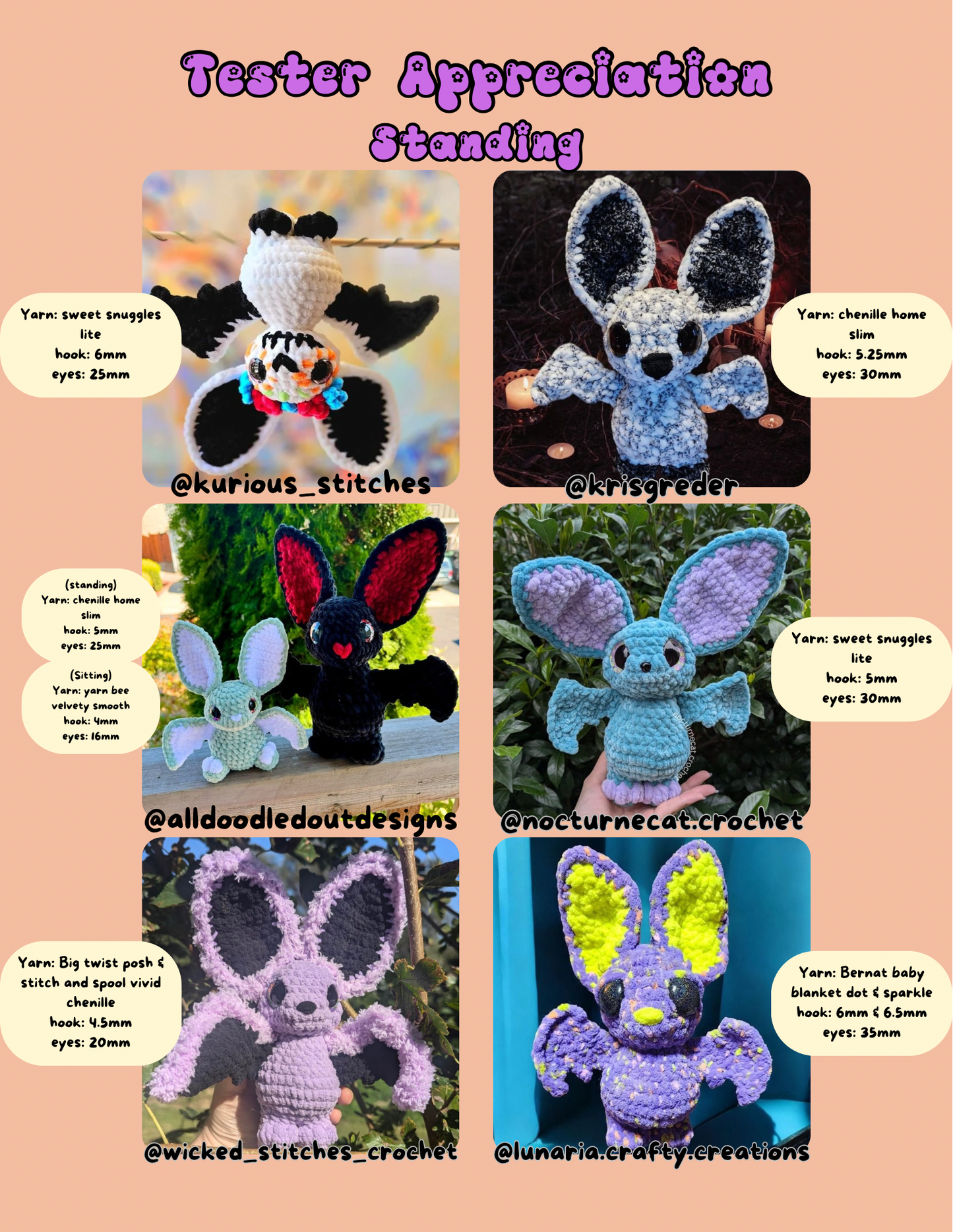 Bat-tholomew the Big Eared Bat PDF Pattern