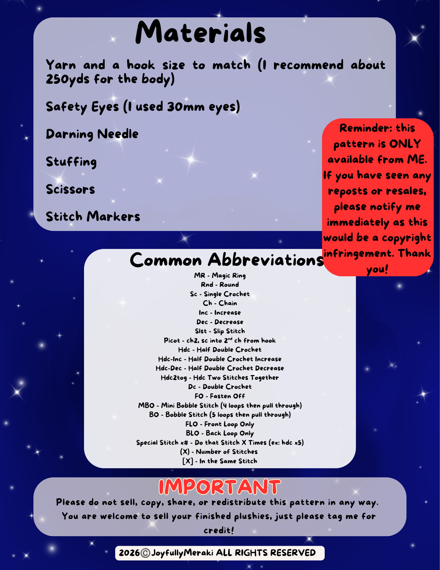 Midnight and Pearl PDF Pattern