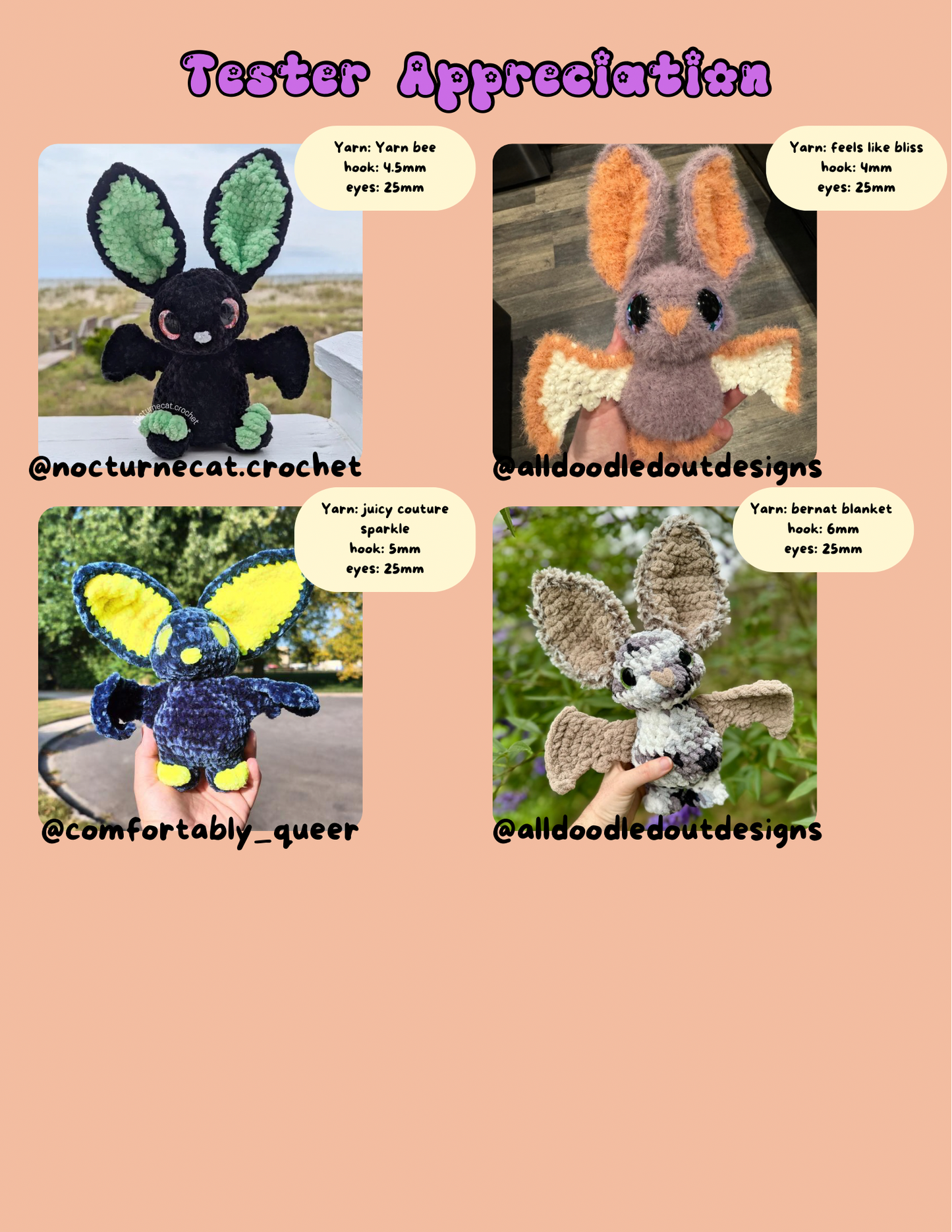 Bat-tholomew the Big Eared Bat PDF Pattern