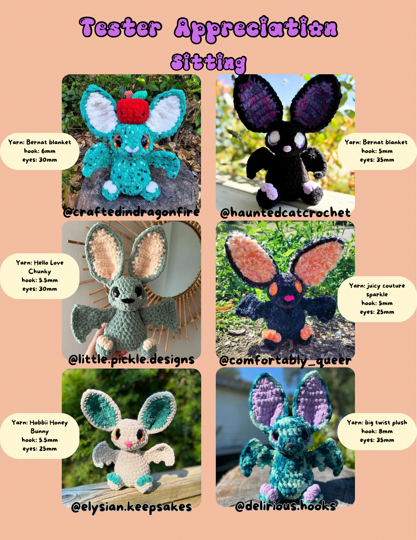 Bat-tholomew the Big Eared Bat PDF Pattern