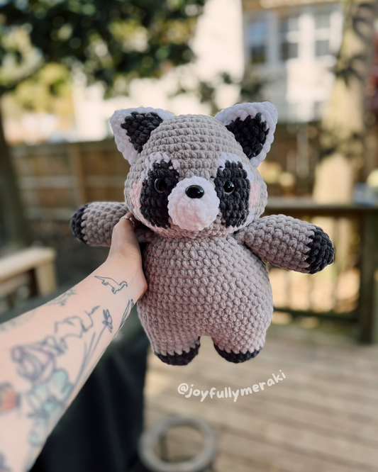 Crocheted Raccoon Plush