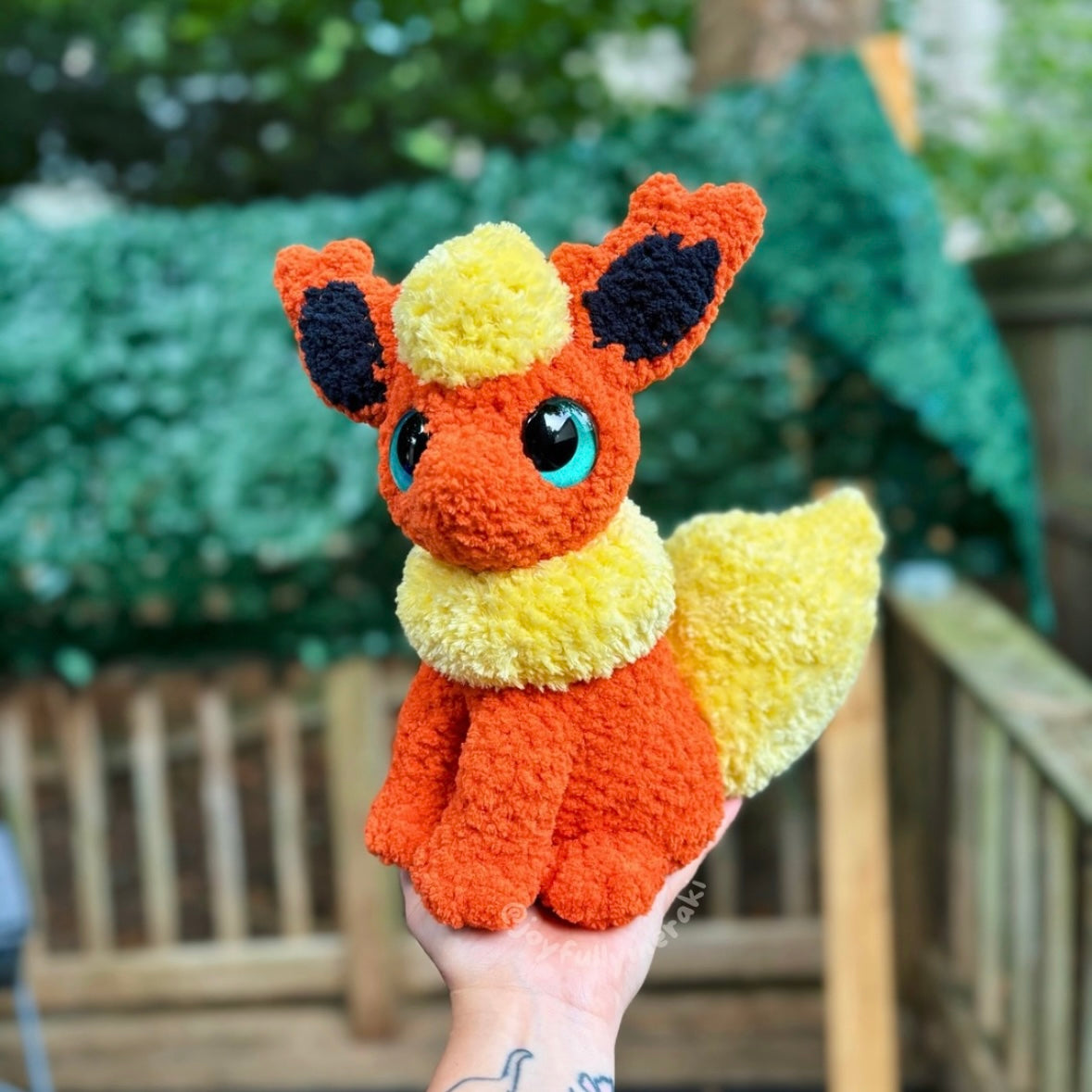 Sitting Flareon Plushie READY TO SHIP