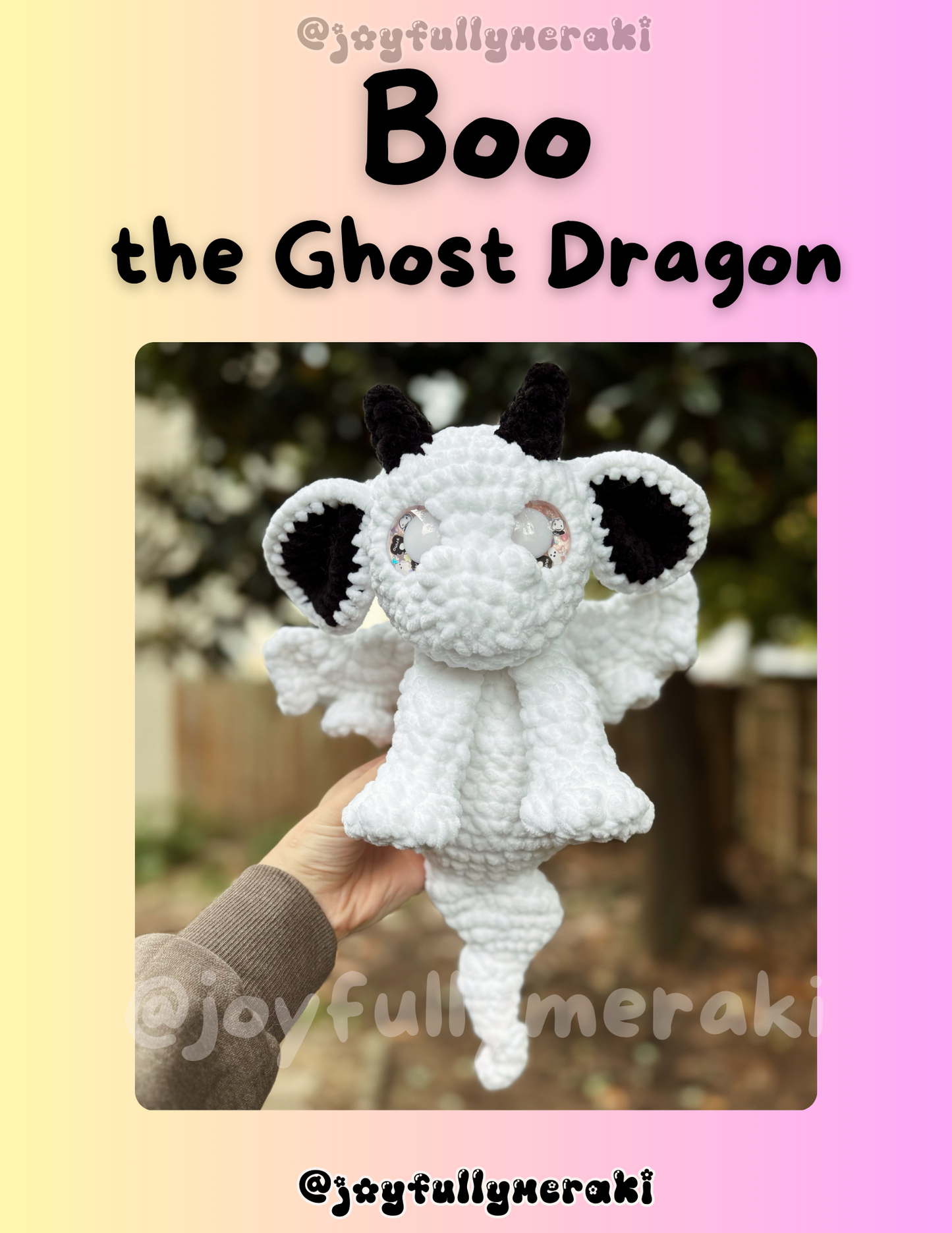 Boo the Ghost Dragon PDF Pattern