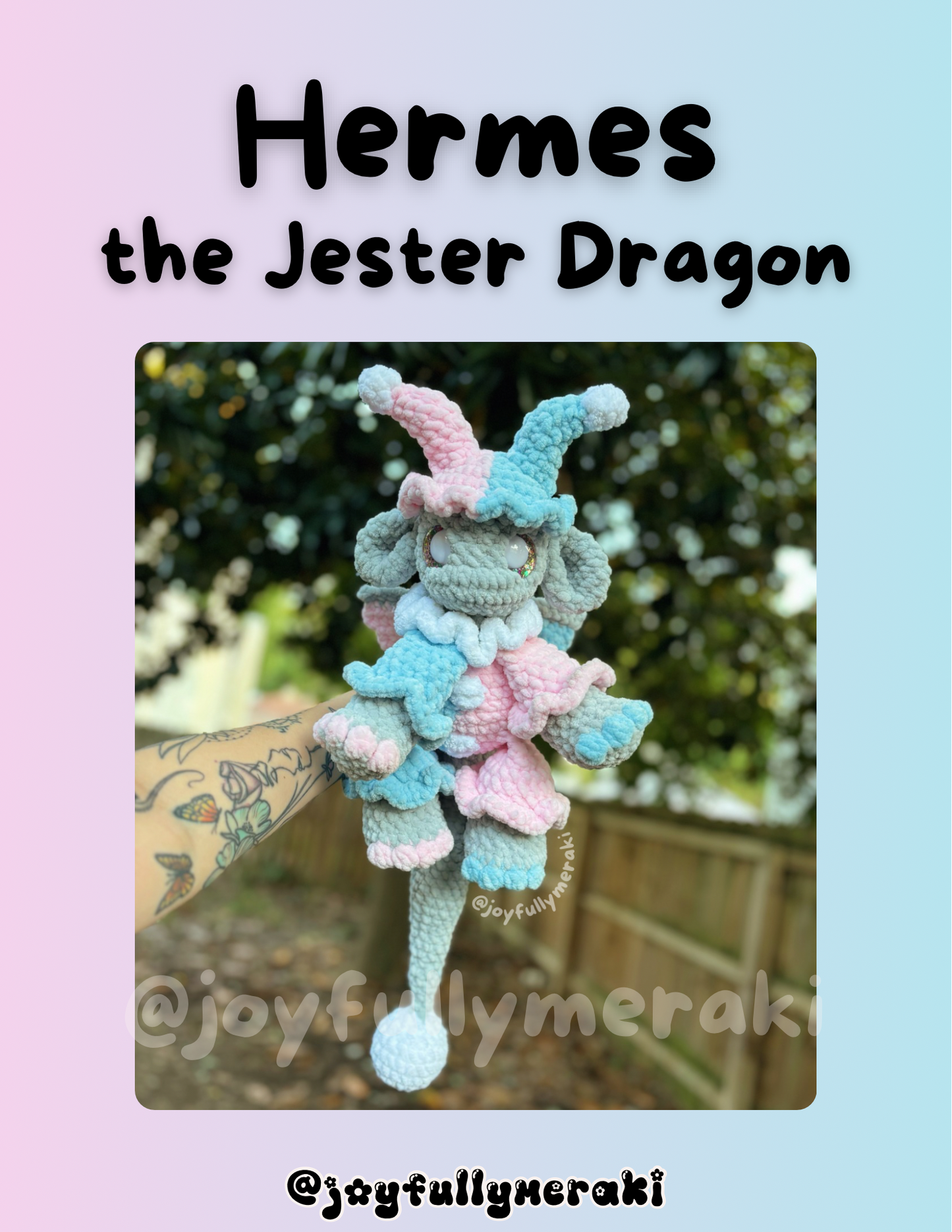 Hermes the Jester Dragon PDF Pattern