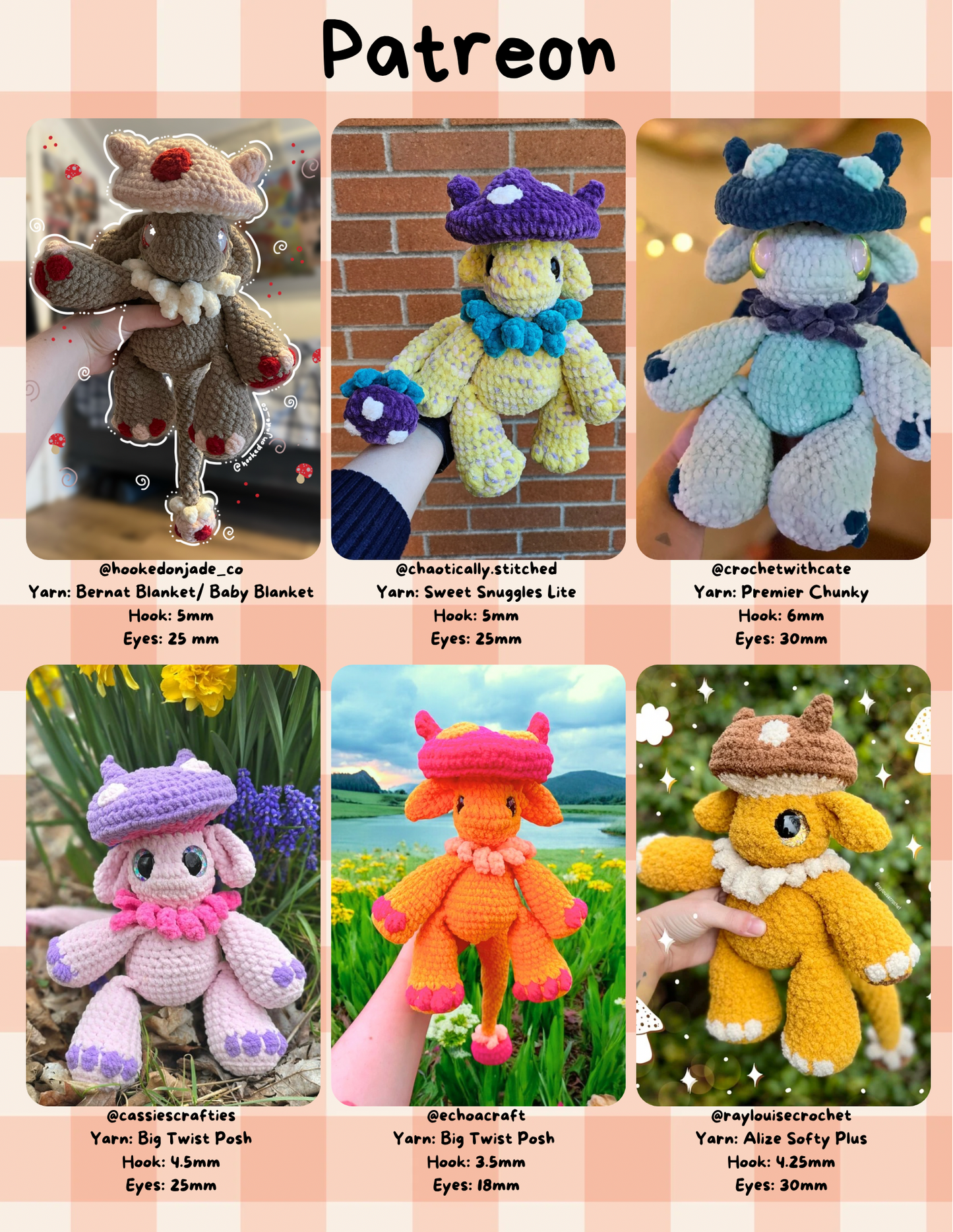 Mushroom Dragon PDF Pattern