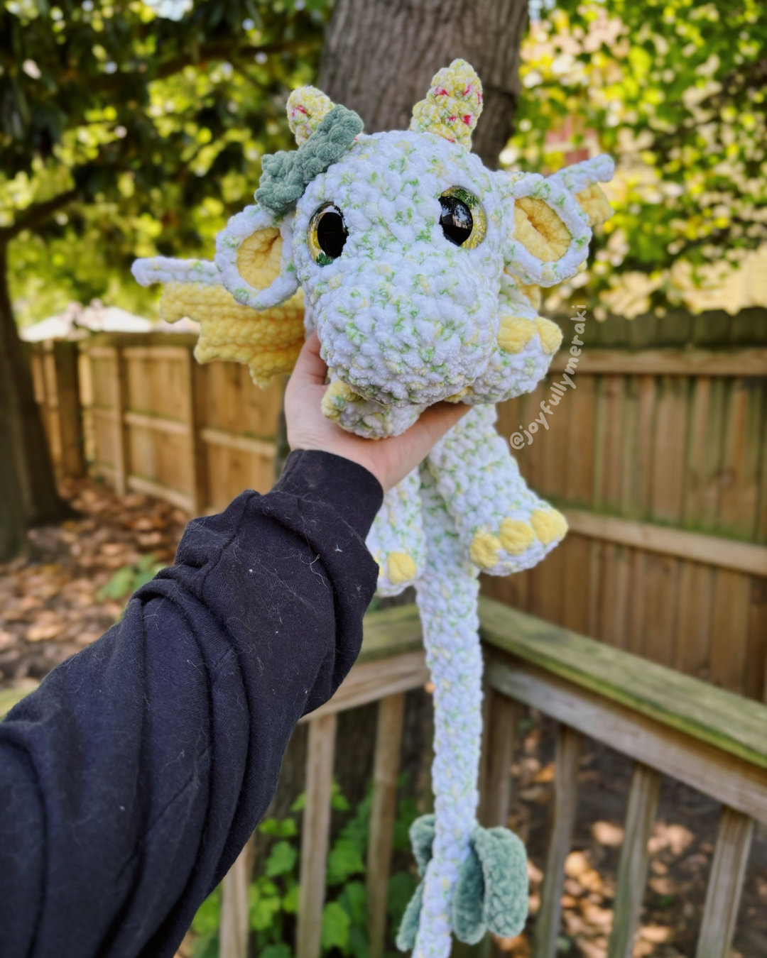 Floral Dragon Snuggler Crocheted Plushie