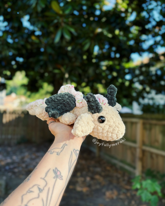 Floral Dragon Crocheted Plushie