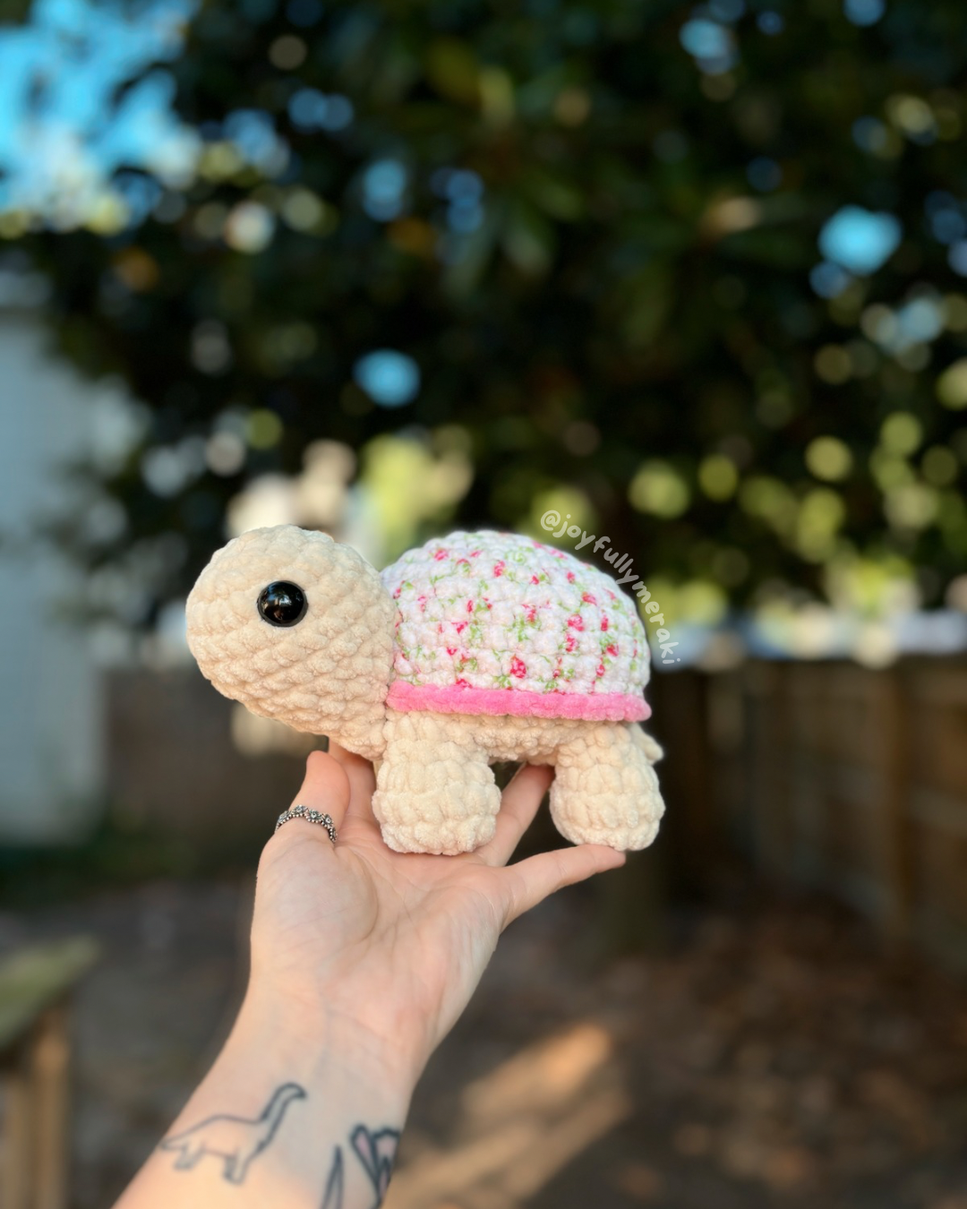 Floral Turtle Crocheted Plushie