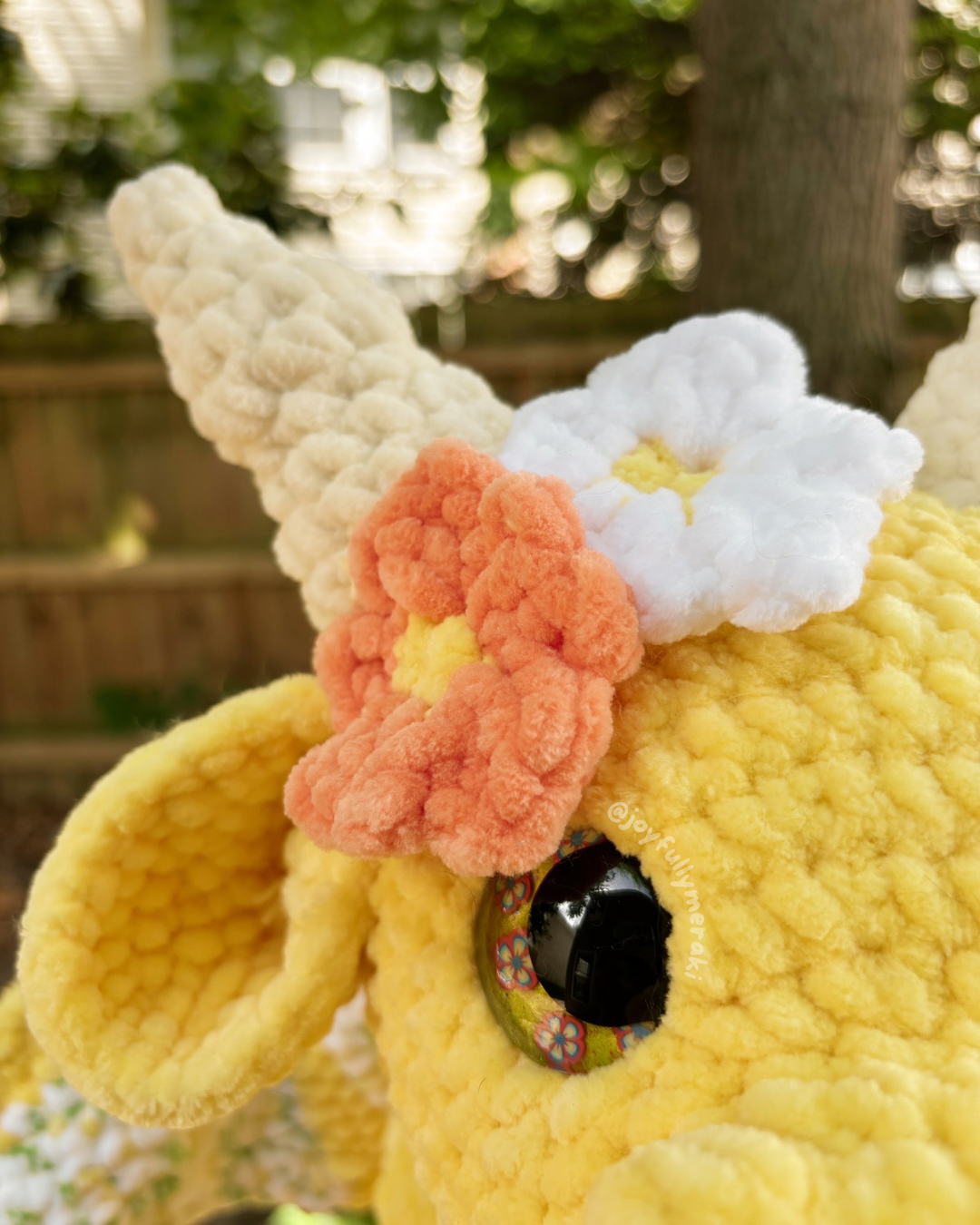 Giant Floral Dragon Crocheted Plushie