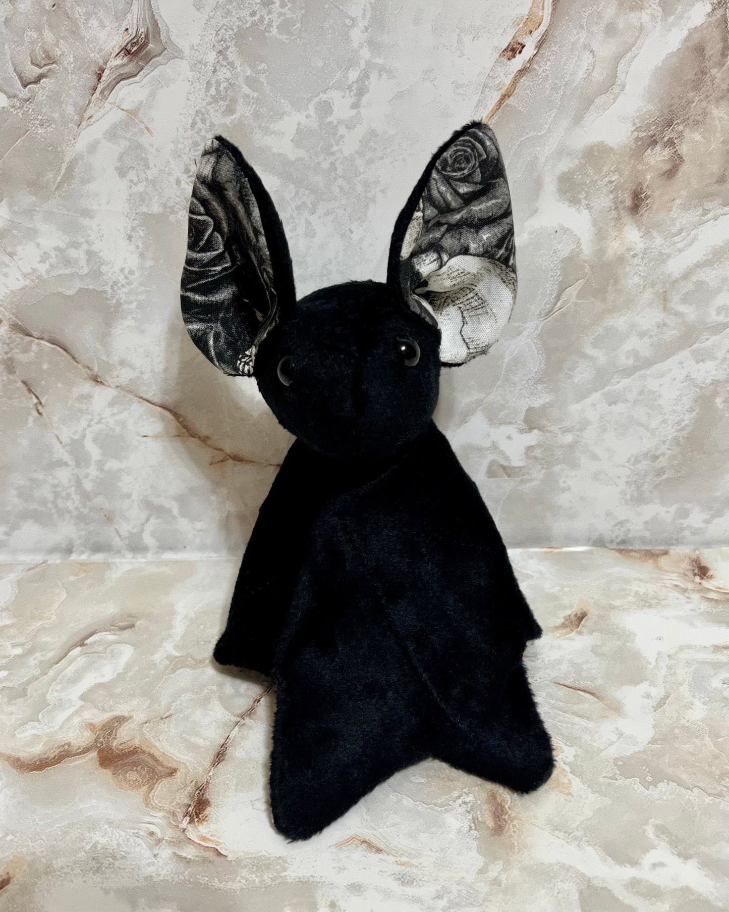 Skull and Roses Stuffed Plush Bat