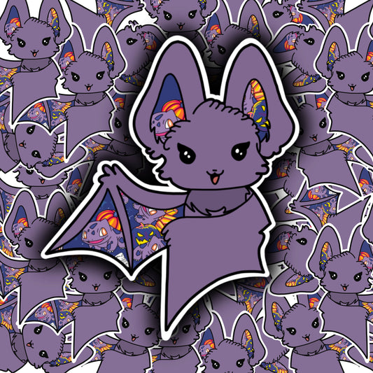 Spooky Bulbasaur Bat Sticker